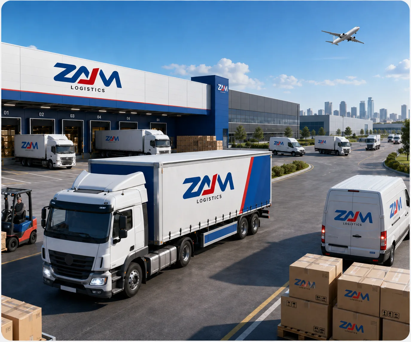 شاحنة ZAM Logistics أثناء التحميل في الميناء